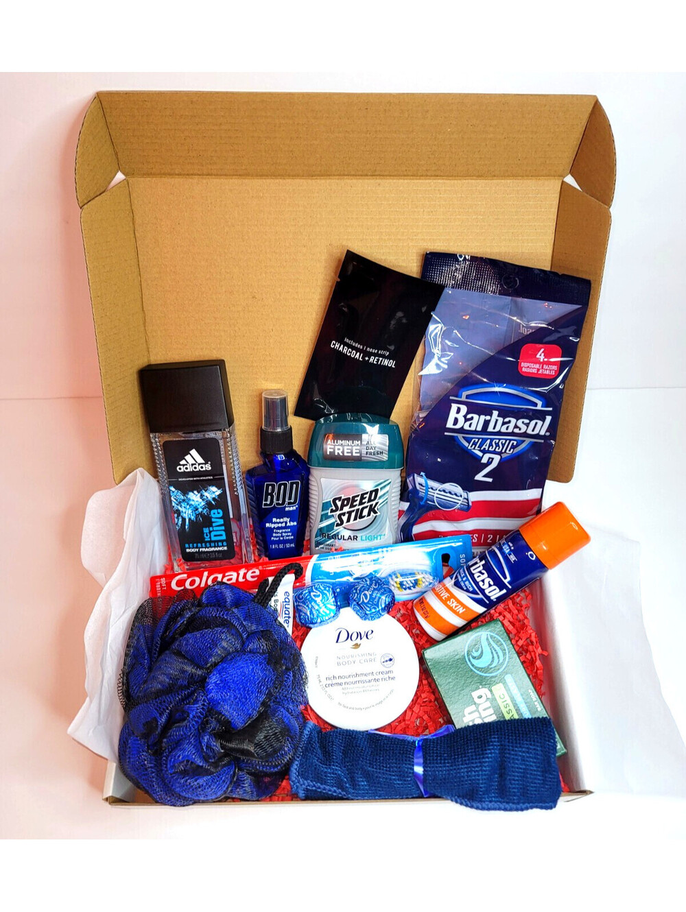 Men's Gift Box with Skincare and Personal Care Items - New,